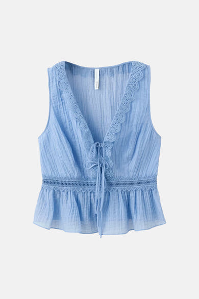Chemisier (sans manches) bleu - MANGO