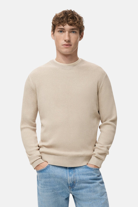 Pull à col rond - beige