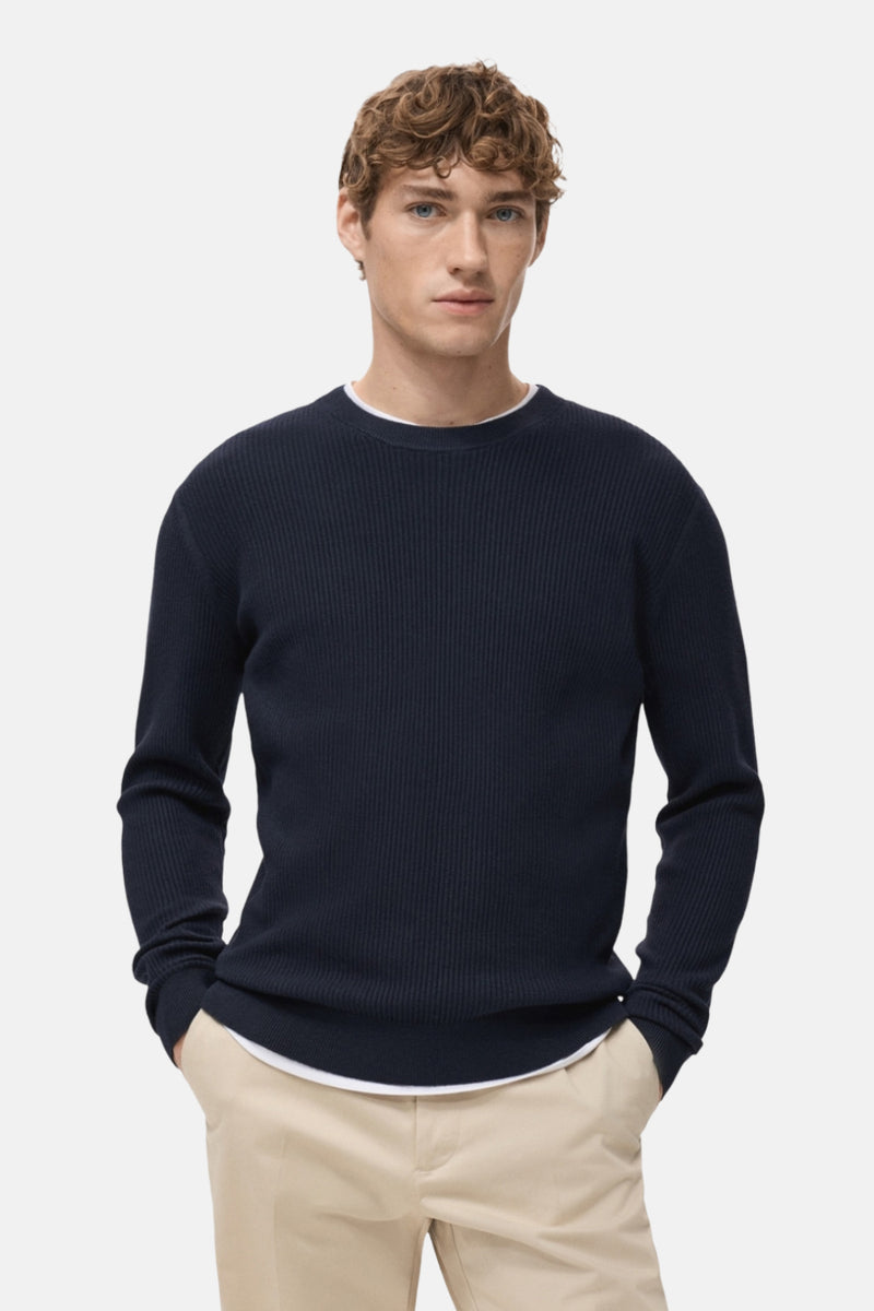 Pull à col rond - bleu
