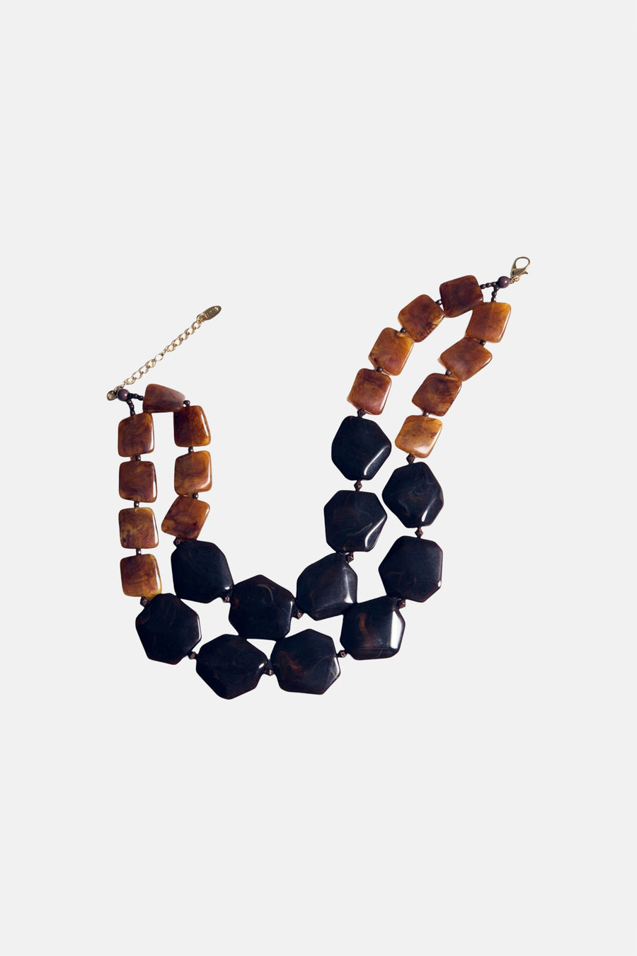 Korte halsketting - bruin