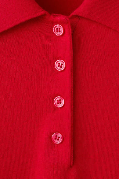 Polo à manches courtes rouge de MANGO avec patte de boutonnage et col classique en maille.