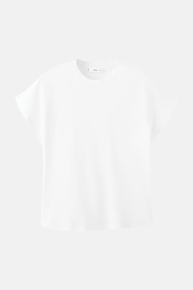 Chemisier blanc à manches courtes de MANGO, simple et épuré sur fond clair.
