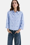 Blouse met lange mouwen - Blauw