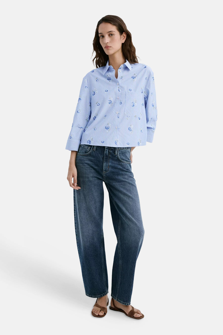 Blouse met lange mouwen - Blauw