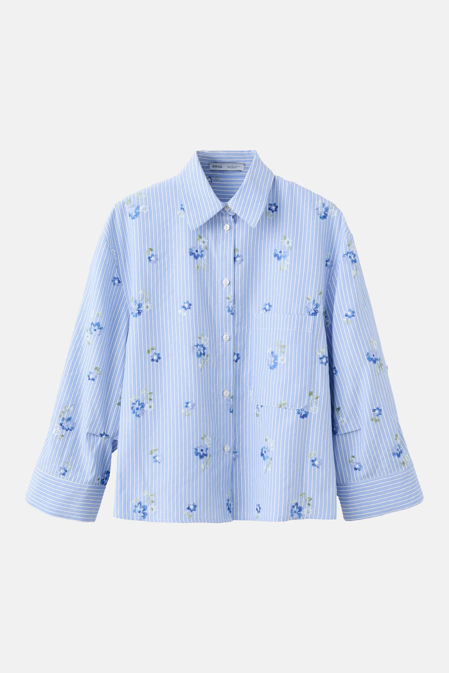 Blouse met lange mouwen - Blauw