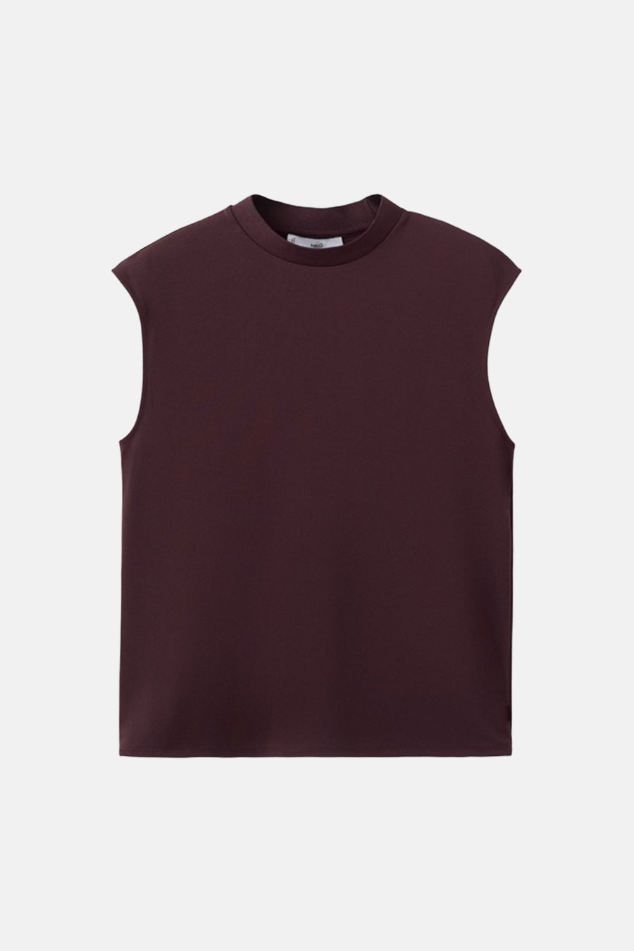 Bordeaux mouwloze top van MANGO, effen kleur.