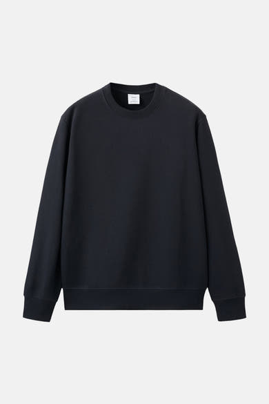 Zwarte trui van MANGO, casual stijl met een ronde hals en geribde boorden.
