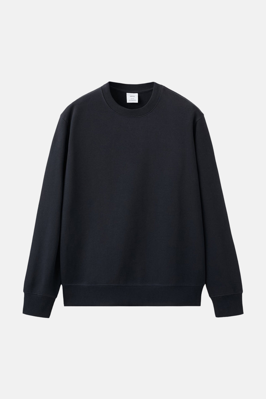 Zwarte trui van MANGO, casual stijl met een ronde hals en geribde boorden.
