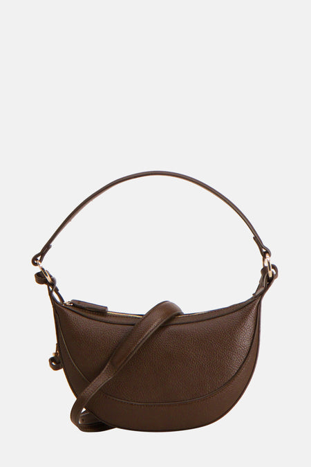 Sac à bandoulière kaki de MANGO en cuir texturé avec bandoulière et fermeture éclair dorée.