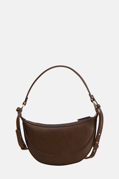 Sac à bandoulière kaki de MANGO, avec une texture grainée et une bandoulière ajustable.