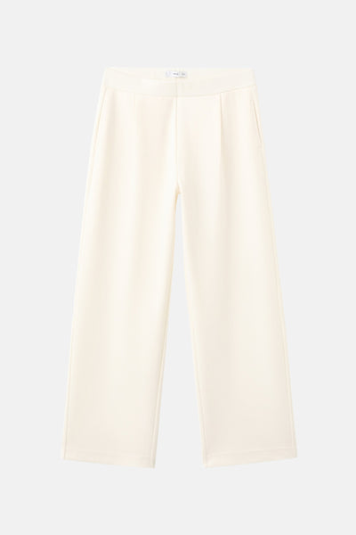 Beige joggingbroek van MANGO, losse pasvorm en enkel lengte.