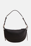 Sac à bandoulière noir de MANGO, avec une bandoulière réglable et des détails dorés.
