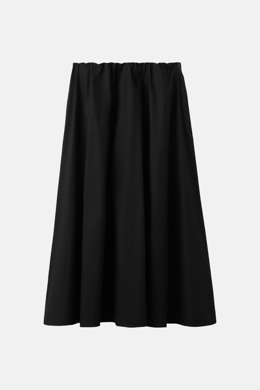 Jupe longue noire de MANGO avec taille élastiquée et coupe évasée.