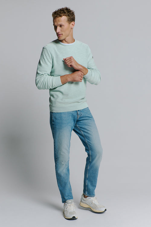 Pullover Crewneck Garment Dyed + Stone Washed