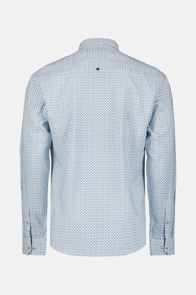 Blauwe blouse met lange mouwen van NO EXCESS met all-over print.