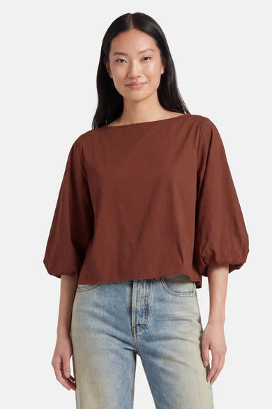 Blouse à manches courtes - brique