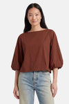 Blouse à manches courtes - brique