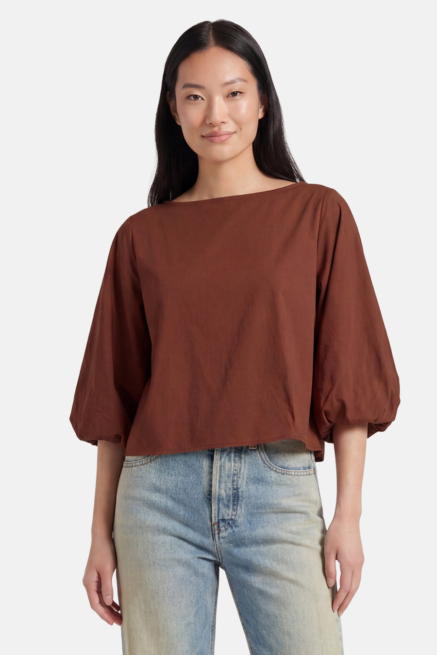 Blouse à manches courtes - brique