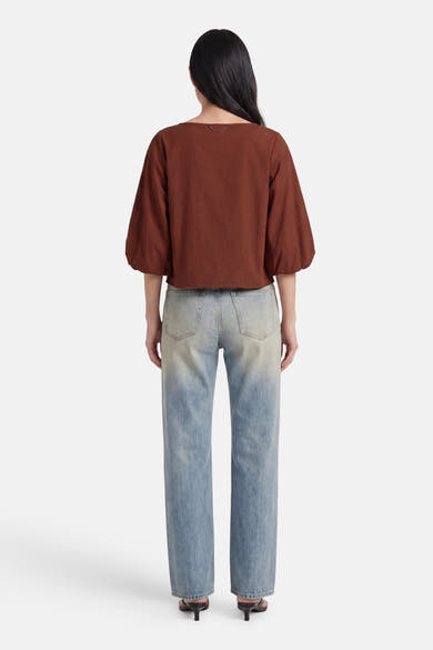 Blouse à manches courtes - brique