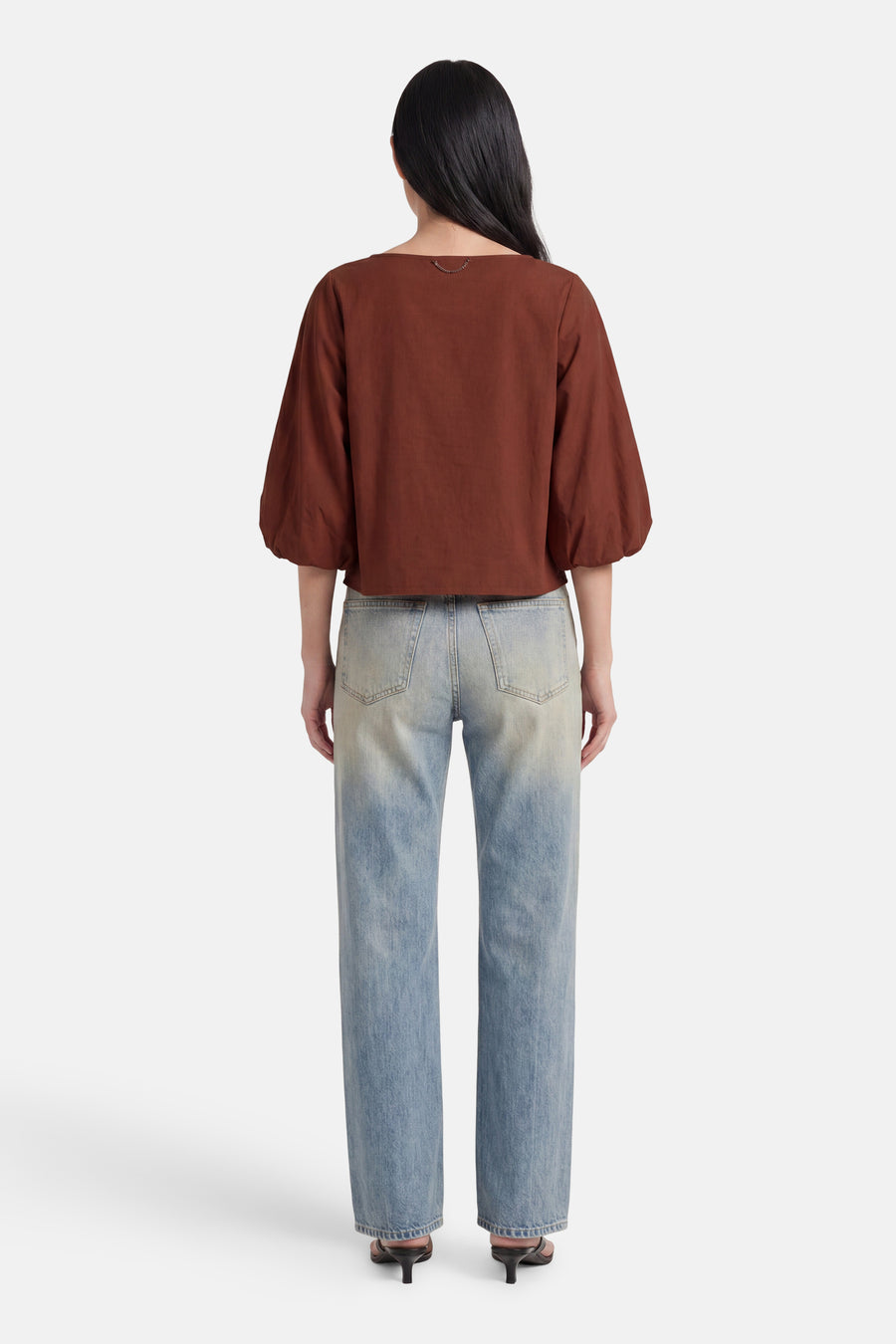 Blouse à manches courtes - brique