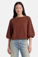 Blouse à manches courtes - brique