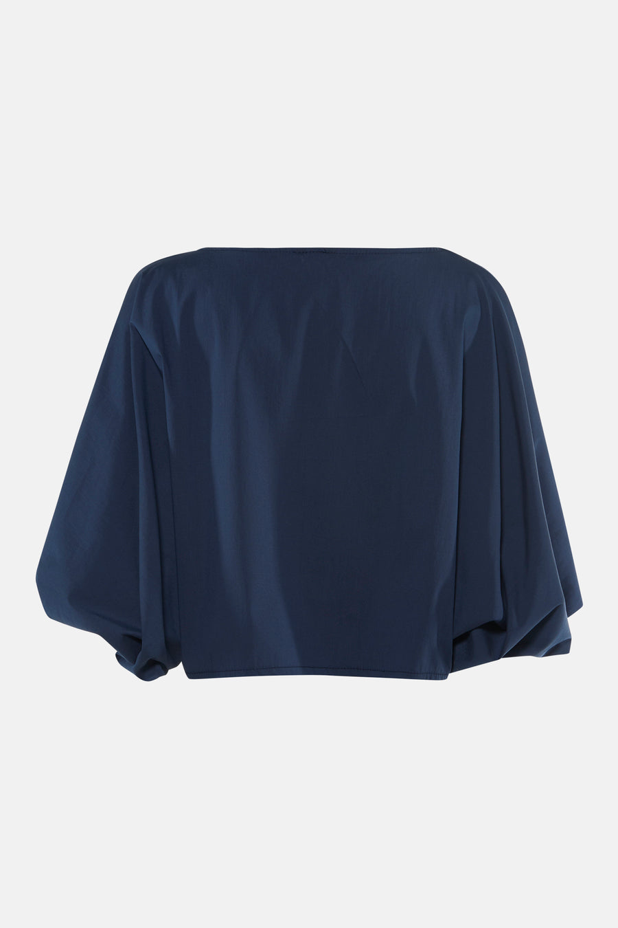 Blouse bleue à manches courtes par Terra di Siena, vue arrière, coupe ample et fluide