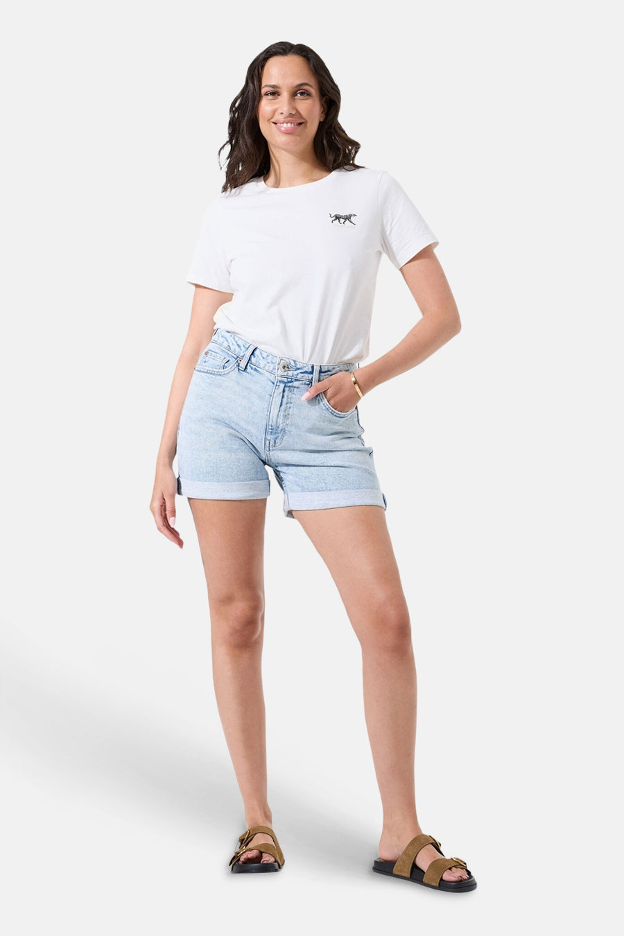 Short - light blue denim