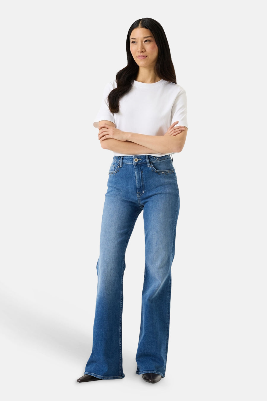 Jeans flared mid blue denim - GARCIA