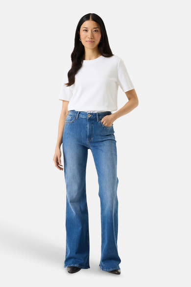 Jeans flared mid blue denim - GARCIA