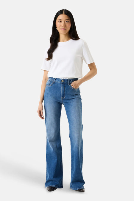 Jeans flared mid blue denim - GARCIA