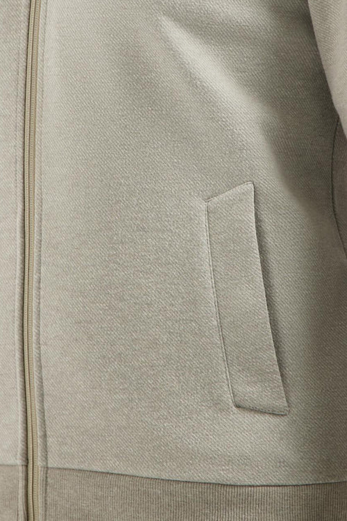 Sweater Full zip College Collar Twill Relief