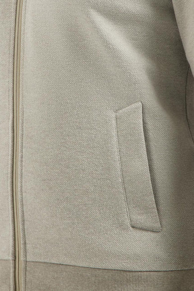 Sweater Full zip College Collar Twill Relief