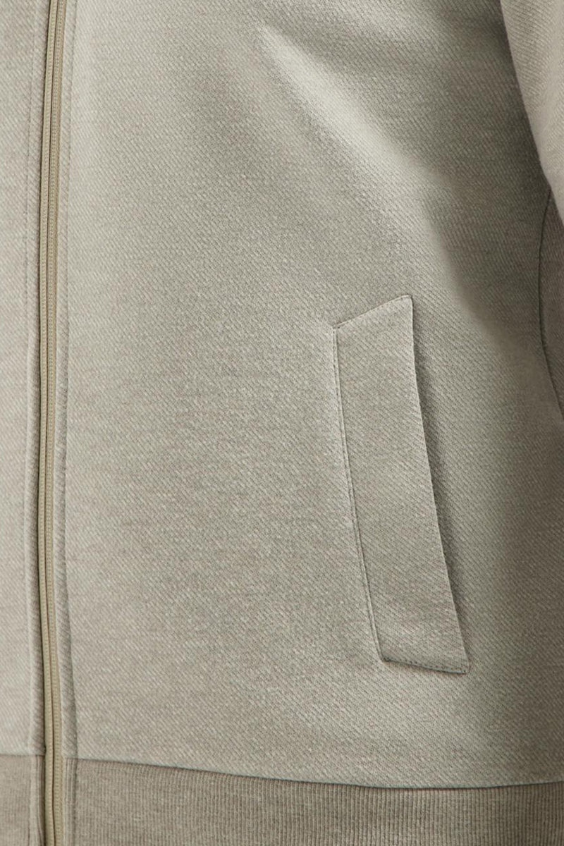 Sweater Full zip College Collar Twill Relief