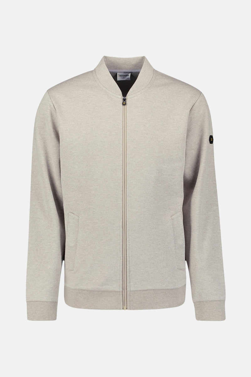 Sweater Full zip College Collar Twill Relief