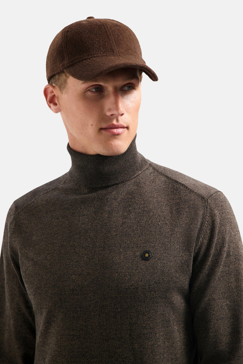 Pull met rolkraag - taupe