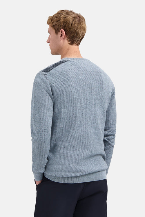 Pullover Crewneck Plated Structure Knit