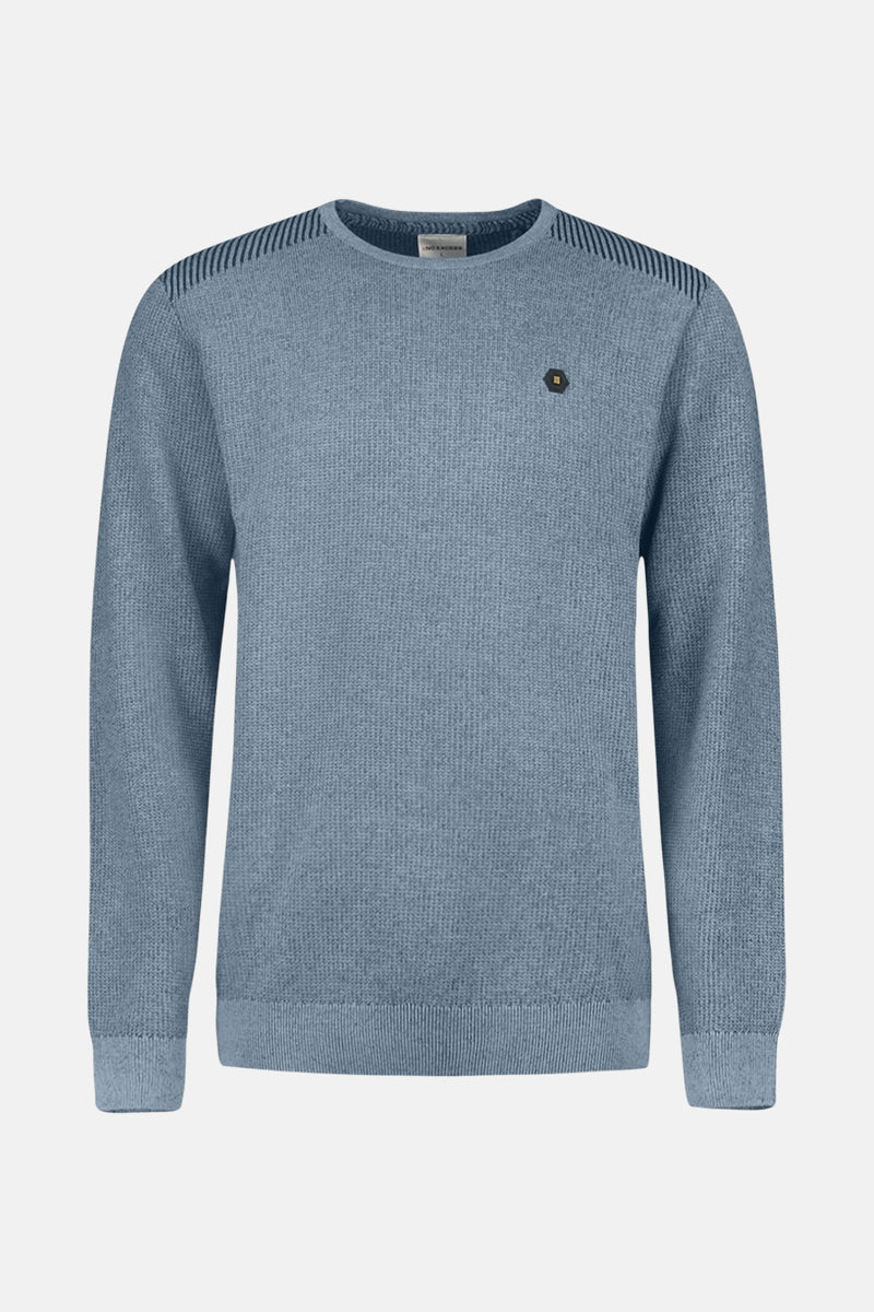 Pullover Crewneck Plated Structure Knit