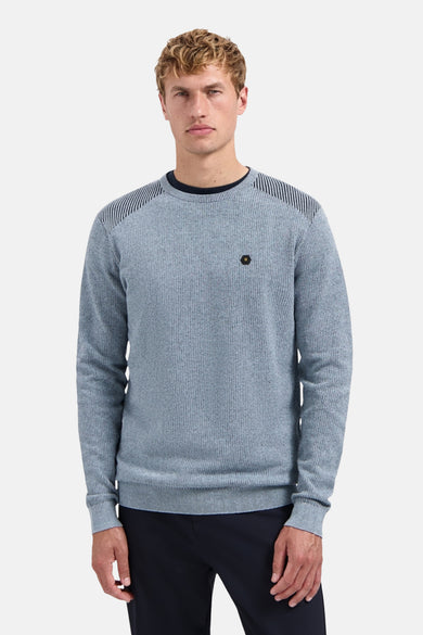 Pullover Crewneck Plated Structure Knit