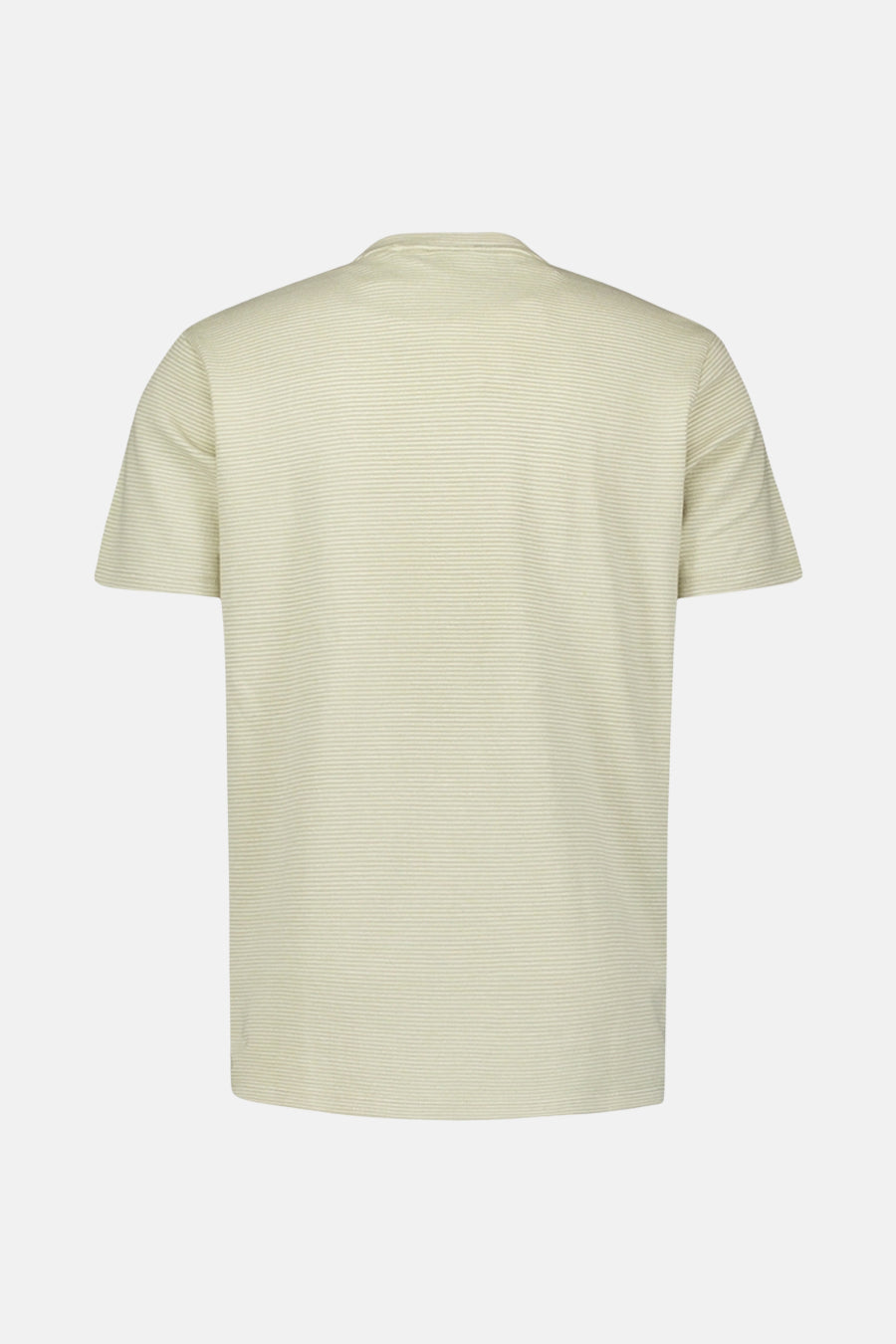 T-shirt beige à manches courtes de NO EXCESS avec motif à rayures horizontales, vue de dos.