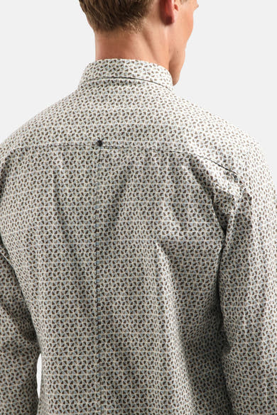 Multikleurig overhemd met lange mouwen van NO EXCESS, all-over geometrisch patroon, achterzijde.