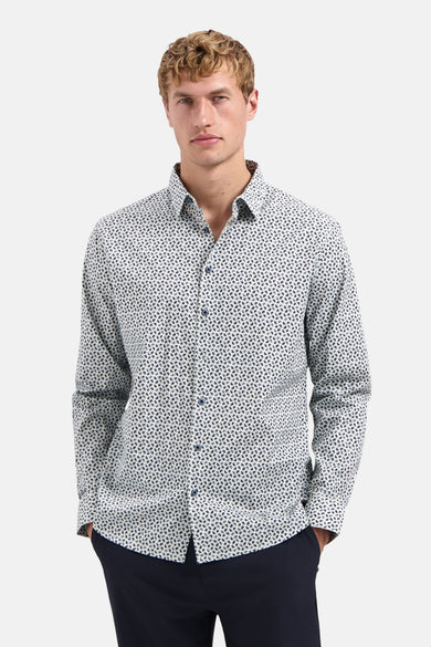 Multikleuren overhemd met lange mouwen van NO EXCESS, bedrukt met een geometrisch patroon.