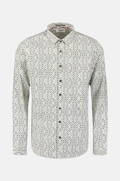 Chemise à manches longues multicolore de NO EXCESS avec motif géométrique losanges et boutons ton sur ton.
