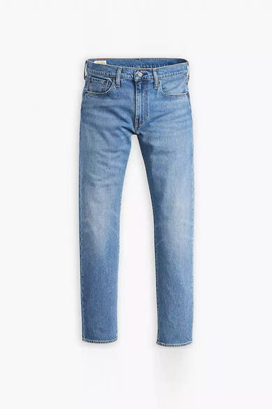 Taps toelopende spijkerbroek in middinblauw denim van Levi's®, met een licht uitgewassen afwerking.