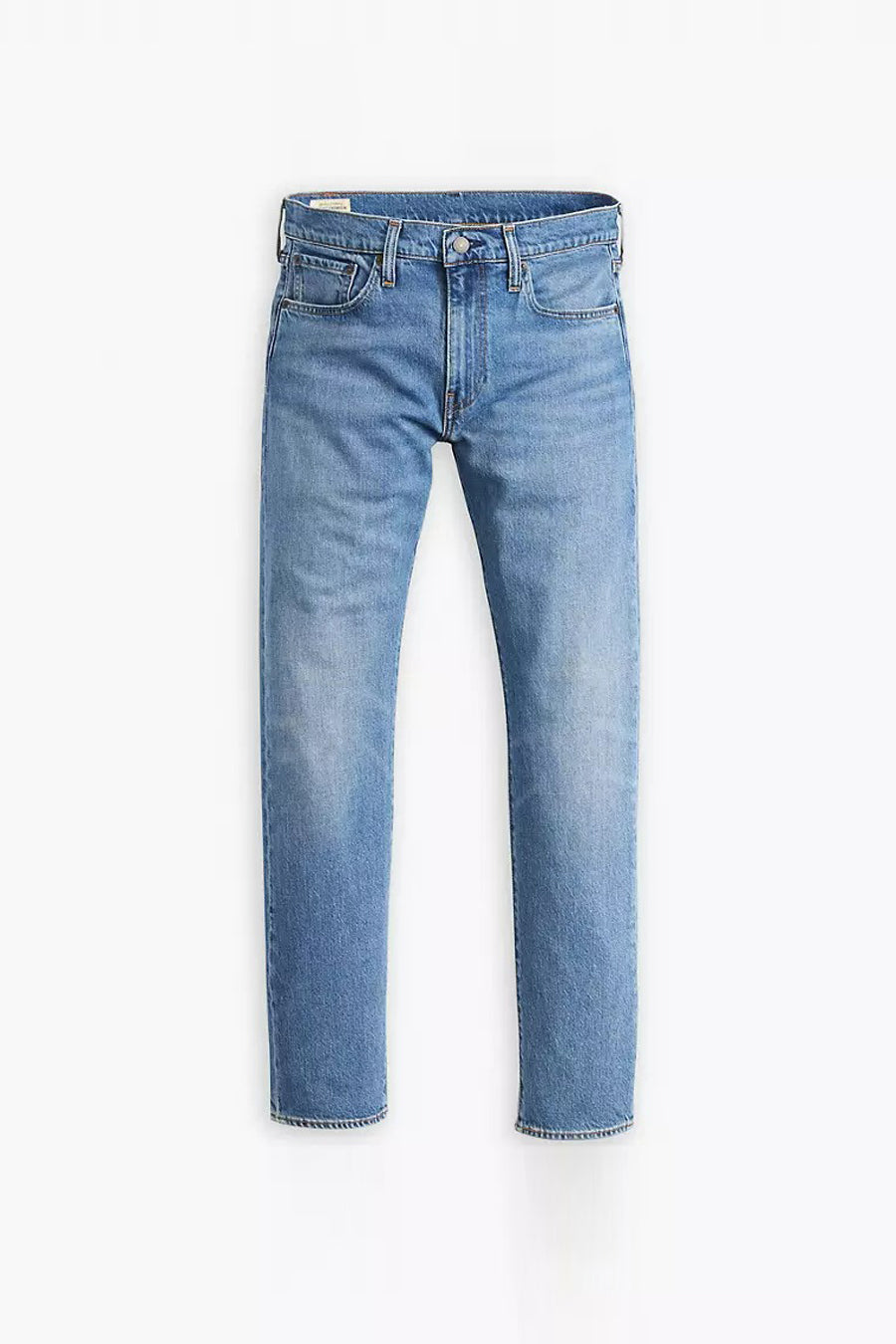 Taps toelopende spijkerbroek in middinblauw denim van Levi's®, met een licht uitgewassen afwerking.