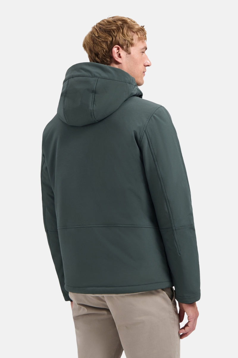 Jacket Short Fit Hooded Softshell Stretch