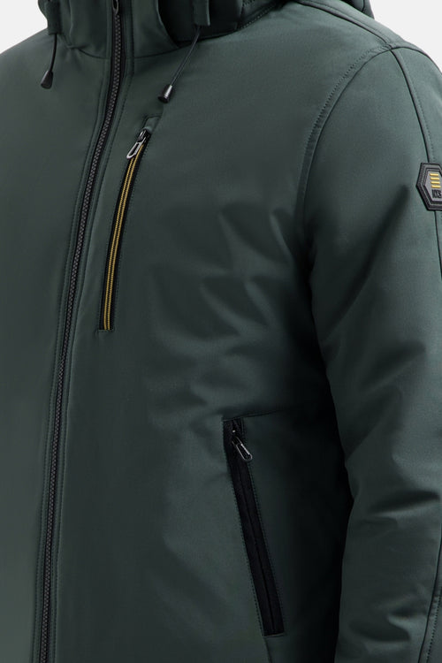 Jacket Short Fit Hooded Softshell Stretch