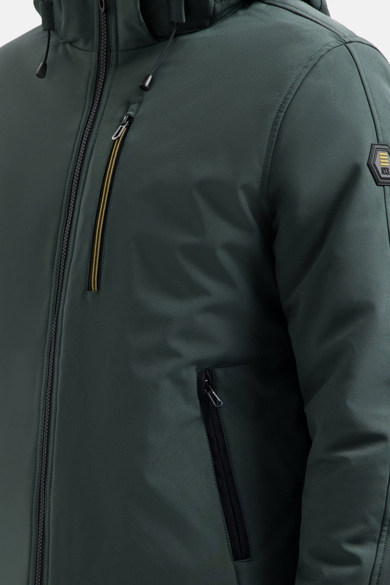 Jacket Short Fit Hooded Softshell Stretch