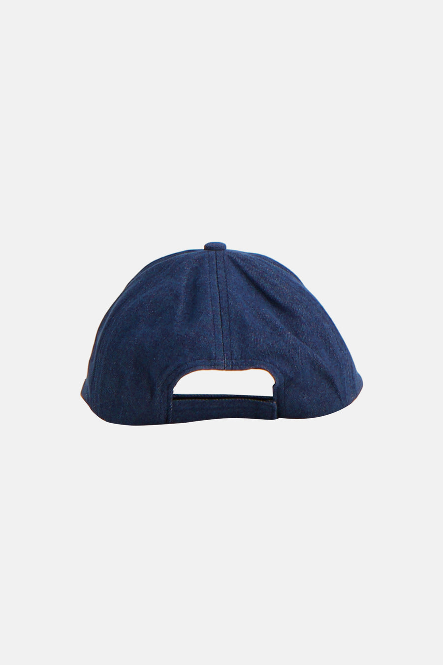 Casquette bleue de LIU JO, vue de dos, avec une texture en denim et une fermeture réglable.