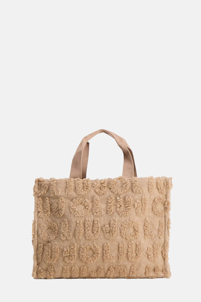 Sac à bandoulière beige de LIU JO avec motif en relief à lettres et anses courtes.
