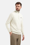 Beige coltrui van NO EXCESS, met ritssluiting tot halverwege en discreet logo op de borst.